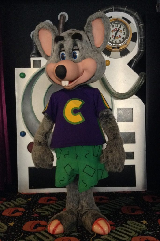 A Chuck E. Cheese animatronic.