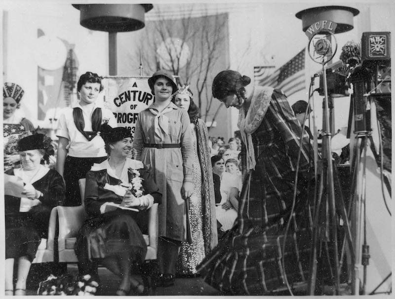 A photo of Eleanor Roosevelt at the 1933 world's fair in Chicago.